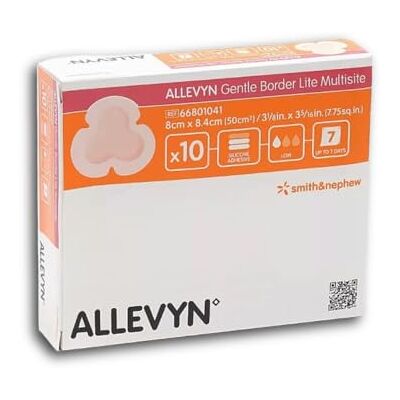 Smith & Nephew ALLEVYN Gentle Border Lite Lot de 10 pansements 8 x 8,4 cm Smith & Nephew ALLEVYN Gentle Border Lite Lot de 10 pansements 8 x 8,4 cm