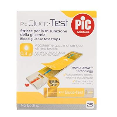 Pic Solution Lot de 25 bandes GlucoTest Pic Solution Lot de 25 bandes GlucoTest