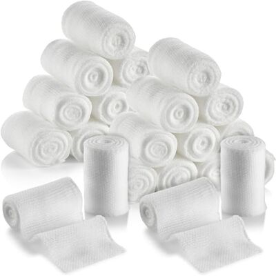 MEDca Rouleaux de bandage de gaze – Lot de 24, 5,1 cm x 4,1 m par rouleau de bandage de gaze de qualité médicale et bandage extensible pour panser tous les types de plaies et trousse de premiers soins MEDca Rouleaux de bandage de gaze – Lot de 24, 5,1 cm x 4,1 m par rouleau de bandage de gaze de qualité médicale et bandage extensible pour panser tous les types de plaies et trousse de premiers soins