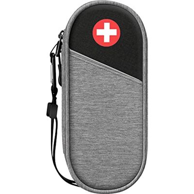 SITHON Sac à Médicaments Vide Trousse à Pharmacie Organisateur de médicaments Isotherme Portable pour 2 EpiPen, Auvi Q, Spray Nasal, allergie Meds, L'asthme Inhaler pour Voyage l'extérieur, (Gris) SITHON Sac à Médicaments Vide Trousse à Pharmacie Organisateur de médicaments Isotherme Portable pour 2 EpiPen, Auvi Q, Spray Nasal, allergie Meds, L'asthme Inhaler pour Voyage l'extérieur, (Gris)