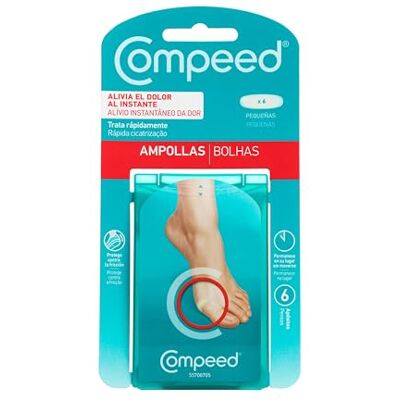 Compeed ® Petites ampoules, 6 pansements hydrocolloïdes, traitement des pieds, guérit rapidement, dimensions 2 cm x 6 cm Compeed ® Petites ampoules, 6 pansements hydrocolloïdes, traitement des pieds, guérit rapidement, dimensions 2 cm x 6 cm