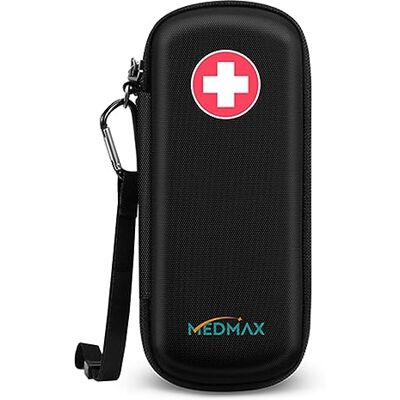 MEDMAX Sac à Médicaments Vide Trousse à Pharmacie Organisateur de médicaments Absorption des Chocs Coque Portable pour 2 EpiPen, Auvi Q, Spray Nasal, allergie Meds, L'asthme Inhaler (Noir) MEDMAX Sac à Médicaments Vide Trousse à Pharmacie Organisateur de médicaments Absorption des Chocs Coque Portable pour 2 EpiPen, Auvi Q, Spray Nasal, allergie Meds, L'asthme Inhaler (Noir)