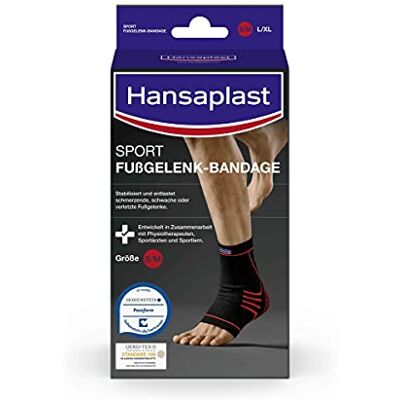 Elastoplast Hansaplast Bandage de cheville pour le sport Protège et soutient l'articulation Convient pour la cheville droite et gauche Taille S/M (1 pièce) Elastoplast Hansaplast Bandage de cheville pour le sport Protège et soutient l'articulation Convient pour la cheville droite et gauche Taille S/M (1 pièce)
