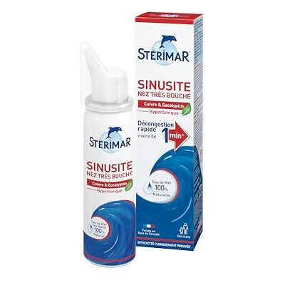 Stérimar Sinusite Nez Très Bouché Spray Nasal Décongestionnant, Agit en Moins d'1 Minute, à l'Eau de Mer 100% Naturelle & Cuivre/Eucalyptus/Acides Hyaluroniques, Formule Hypertonique, 50 ml Stérimar Sinusite Nez Très Bouché Spray Nasal Décongestionnant, Agit en Moins d'1 Minute, à l'Eau de Mer 100% Naturelle & Cuivre/Eucalyptus/Acides Hyaluroniques, Formule Hypertonique, 50 ml