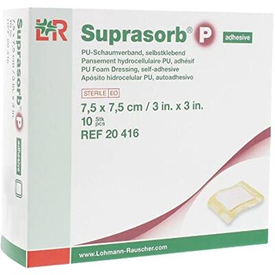 Lohmann & Rauscher Pansements hydrocellulaires Suprasorb P Lohmann Rauscher boîte de 10-7,5 cm x 7,5 cm Lohmann & Rauscher Pansements hydrocellulaires Suprasorb P Lohmann Rauscher boîte de 10-7,5 cm x 7,5 cm