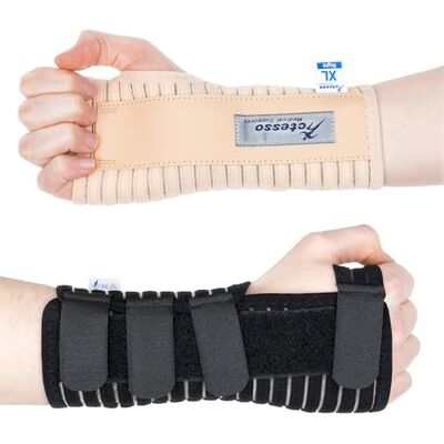 Actesso Respirant Attelle de Poignet Idéal pour Les Fractures, Entorse, tendinite et Le Canal carpien (Noir, XL (Pack of 1), Droite Main) Actesso Respirant Attelle de Poignet Idéal pour Les Fractures, Entorse, tendinite et Le Canal carpien (Noir, XL (Pack of 1), Droite Main)