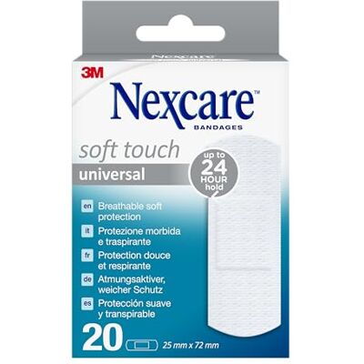 Nexcare Pansements universels doux au toucher, 25 mm x 72 mm, 20/paquet Nexcare Pansements universels doux au toucher, 25 mm x 72 mm, 20/paquet