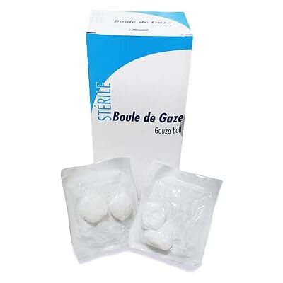 euromedis Boules de gaze stériles, taille 20 mm, 1g à 1,2g Boîte de 40 sachets de 2 euromedis Boules de gaze stériles, taille 20 mm, 1g à 1,2g Boîte de 40 sachets de 2