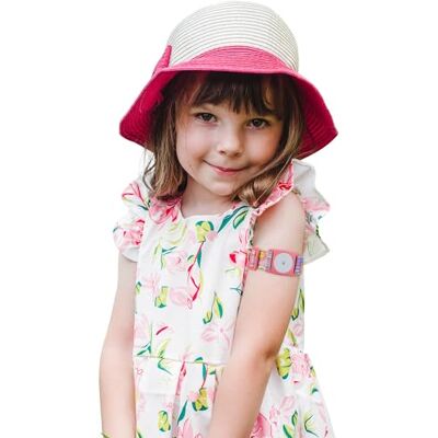 Kaio-Dia Brassard Enfant Ajustable pour Freestyle Libre 2 / Plus – Dia-Style Kiddy – Bande Élastique Confortable et Colorée – Protection Capteur CGM – Taille Réglable 18-25 cm (Smiley Flower) Kaio-Dia Brassard Enfant Ajustable pour Freestyle Libre 2 / Plus – Dia-Style Kiddy – Bande Élastique Confortable et Colorée – Protection Capteur CGM – Taille Réglable 18-25 cm (Smiley Flower)