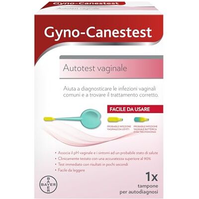 Bayer Gyno-Canestest Test Candida Vaginose bactérienne, Tampon Vaginal Test Infections Femmes, 1 Tampon Test Ph Bayer Gyno-Canestest Test Candida Vaginose bactérienne, Tampon Vaginal Test Infections Femmes, 1 Tampon Test Ph