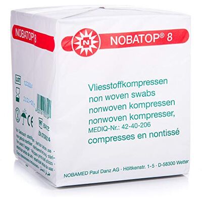 NOBA Lot de 100 compresses 8 fois 10 x 10 cm NOBA Lot de 100 compresses 8 fois 10 x 10 cm
