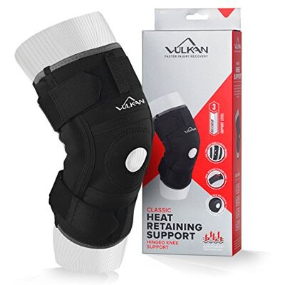 Vulkan Genouillère classique à charnière, taille XL, manchon de genou avec sangles pour soutien de la rotule, genou pour les déchirures du ménisque, les blessures du LCA et la stabilité du genou Vulkan Genouillère classique à charnière, taille XL, manchon de genou avec sangles pour soutien de la rotule, genou pour les déchirures du ménisque, les blessures du LCA et la stabilité du genou