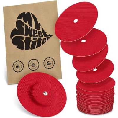 MySweetStitch Lot de 25 pansements de fixation ronds pour FreeStyle Libre 2/Select Rouge MySweetStitch Lot de 25 pansements de fixation ronds pour FreeStyle Libre 2/Select Rouge