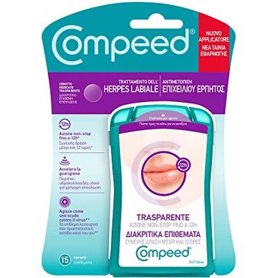 Compeed Pansements transparents pour boutons de fièvre, soulagement rapide, 15 patchs Compeed Pansements transparents pour boutons de fièvre, soulagement rapide, 15 patchs