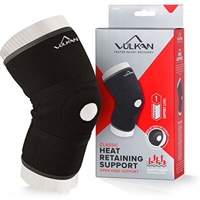 Vulkan Classic 3041 Genouillère ouverte, petit, nouveau style, doublure respirante, chaleur et compression pour les blessures du genou, Sore, Weak, bandage rotulien blessé, récupération et Vulkan Classic 3041 Genouillère ouverte, petit, nouveau style, doublure respirante, chaleur et compression pour les blessures du genou, Sore, Weak, bandage rotulien blessé, récupération et