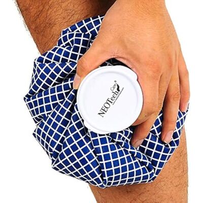 NEOtech Care Poche de glace Vessie cryothérapie Premiers soins Couvercle vissable (Design bleu, 20cm diamètre) NEOtech Care Poche de glace Vessie cryothérapie Premiers soins Couvercle vissable (Design bleu, 20cm diamètre)