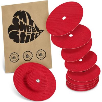 MySweetStitch Lot de 10 pansements de fixation ronds pour FreeStyle Libre 2/Select Rouge MySweetStitch Lot de 10 pansements de fixation ronds pour FreeStyle Libre 2/Select Rouge