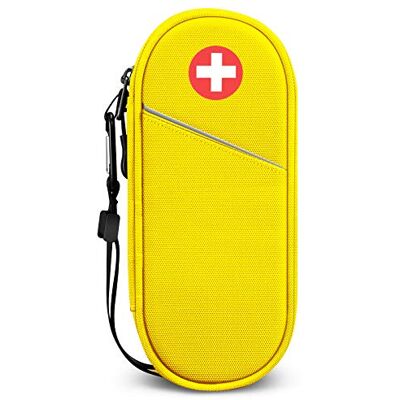 SITHON Sac à Médicaments Vide Trousse à Pharmacie Organisateur de médicaments Isotherme Portable pour 2 EpiPen, Auvi Q, Spray Nasal, allergie Meds, L'asthme Inhaler pour Voyage l'extérieur, (Jaune) SITHON Sac à Médicaments Vide Trousse à Pharmacie Organisateur de médicaments Isotherme Portable pour 2 EpiPen, Auvi Q, Spray Nasal, allergie Meds, L'asthme Inhaler pour Voyage l'extérieur, (Jaune)