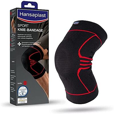 Elastoplast Hansaplast Genouillère de sport qui stabilise et soutient l'articulation, bandage avec insert rotulien aide à soulager la rotule, taille S/M Elastoplast Hansaplast Genouillère de sport qui stabilise et soutient l'articulation, bandage avec insert rotulien aide à soulager la rotule, taille S/M