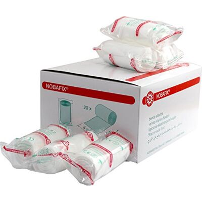 Noba Lot de 20 bandages de gaze 8 cm x 4 m individuellement en film Noba Lot de 20 bandages de gaze 8 cm x 4 m individuellement en film