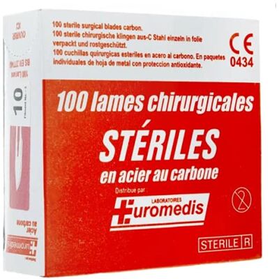euromedis Lame de bistouri stérile Taille N°10 – Boite de 100 euromedis Lame de bistouri stérile Taille N°10 – Boite de 100