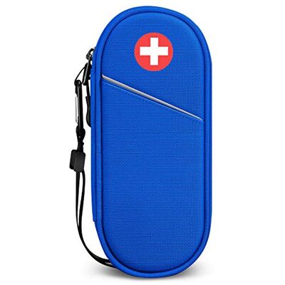 SITHON Sac à Médicaments Vide Trousse à Pharmacie Organisateur de médicaments Isotherme Portable pour 2 EpiPen, Auvi Q, Spray Nasal, allergie Meds, L'asthme Inhaler pour Voyage l'extérieur, (Bleu) SITHON Sac à Médicaments Vide Trousse à Pharmacie Organisateur de médicaments Isotherme Portable pour 2 EpiPen, Auvi Q, Spray Nasal, allergie Meds, L'asthme Inhaler pour Voyage l'extérieur, (Bleu)