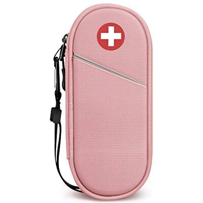 SITHON Sac à Médicaments Vide Trousse à Pharmacie Organisateur de médicaments Isotherme Portable pour 2 EpiPen, Auvi Q, Spray Nasal, allergie Meds, L'asthme Inhaler pour Voyage l'extérieur, (Rose) SITHON Sac à Médicaments Vide Trousse à Pharmacie Organisateur de médicaments Isotherme Portable pour 2 EpiPen, Auvi Q, Spray Nasal, allergie Meds, L'asthme Inhaler pour Voyage l'extérieur, (Rose)