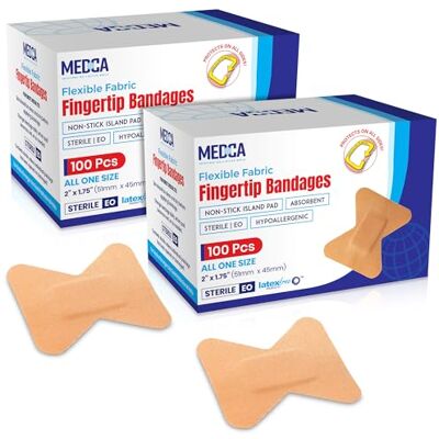 MEDca Bandages en tissu flexible Bandages adhésifs en tissu flexible Bandages du bout des doigts pour le soin des doigts et pour protéger les plaies contre les infections (200 unités) MEDca Bandages en tissu flexible Bandages adhésifs en tissu flexible Bandages du bout des doigts pour le soin des doigts et pour protéger les plaies contre les infections (200 unités)
