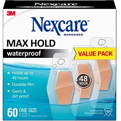 Nexcare Bandages imperméables Max Hold: One Size 60 count, 1.25 in. x 2.5 in. (Clair) / 60 compter Nexcare Bandages imperméables Max Hold: One Size 60 count, 1.25 in. x 2.5 in. (Clair) / 60 compter