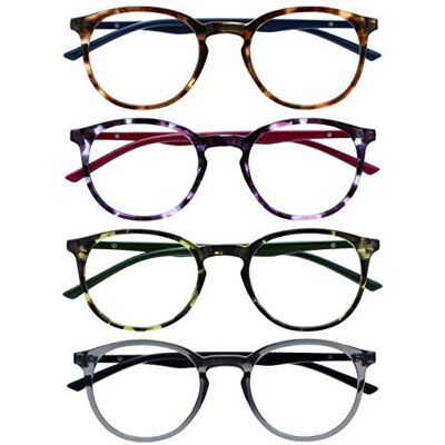Lunettes de lecture Opulize MET - Pack de 4, Charnières flexibles, +2.00 D Lunettes de lecture Opulize MET - Pack de 4, Charnières flexibles, +2.00 D