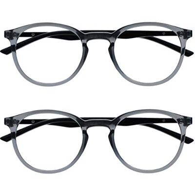 Ensemble de Lunettes de Lecture Opulize Claires - Monture Ronde Fine - Résistant aux Rayures Ensemble de Lunettes de Lecture Opulize Claires - Monture Ronde Fine - Résistant aux Rayures