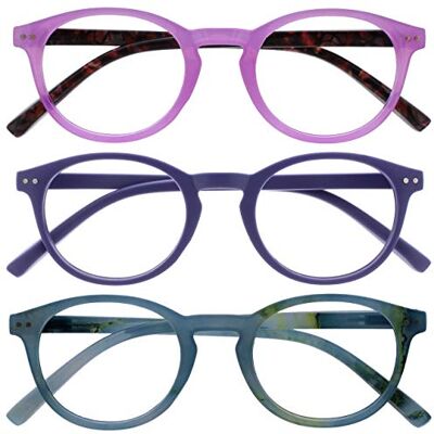 Lunettes de lecture Opulize Zen - Coffret de 3 petites montures rondes - Rose, violet, turquoise Lunettes de lecture Opulize Zen - Coffret de 3 petites montures rondes - Rose, violet, turquoise