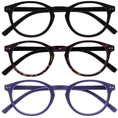 Lunettes de lecture Opulize Zen - Monture ronde petite - Résistantes aux rayures - Noir, marron, violet Lunettes de lecture Opulize Zen - Monture ronde petite - Résistantes aux rayures - Noir, marron, violet