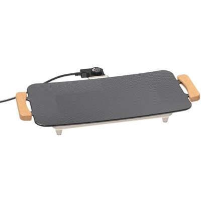 Woox Plancha électrique 1380 W – Surface 51 x 30 cm, anti-adhérente, repas familiaux, crêpes et viande, chauffage rapide, sans PFAS, poignées en chêne, facile à nettoyer Woox Plancha électrique 1380 W – Surface 51 x 30 cm, anti-adhérente, repas familiaux, crêpes et viande, chauffage rapide, sans PFAS, poignées en chêne, facile à nettoyer