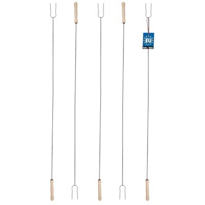 KOTARBAU ® Set 5 pièces Brochettes Pour Barbecue Acier et Bois 130 cm Argent Fourchette Barbecue Longue Piques Avec Manche En Bois Brochettes Réutilisables KOTARBAU ® Set 5 pièces Brochettes Pour Barbecue Acier et Bois 130 cm Argent Fourchette Barbecue Longue Piques Avec Manche En Bois Brochettes Réutilisables