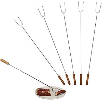 Relaxdays Brochettes grill lot de 6 piques barbecue pics grillades en inox couverts viande légume 80 cm, nature/argent Relaxdays Brochettes grill lot de 6 piques barbecue pics grillades en inox couverts viande légume 80 cm, nature/argent