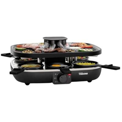Tristar Raclette Clean Air, 1100 W, Pour 6 Personnes, Système de Filtre à Air, Sans Odeur, Revêtement Antiadhésif, Sans PFAS, Facile à Nettoyer, RA-2760 Tristar Raclette Clean Air, 1100 W, Pour 6 Personnes, Système de Filtre à Air, Sans Odeur, Revêtement Antiadhésif, Sans PFAS, Facile à Nettoyer, RA-2760