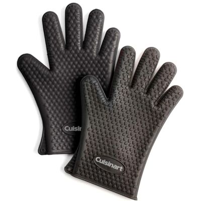 Cuisinart Gants de Barbecue en Silicone résistants à la Chaleur Ignifuges Gants de Cuisson 2 Lots Taille Unique (Noir EU) Cuisinart Gants de Barbecue en Silicone résistants à la Chaleur Ignifuges Gants de Cuisson 2 Lots Taille Unique (Noir EU)