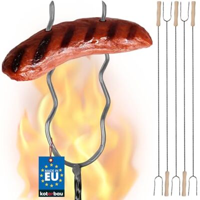 KOTARBAU ® Set 5 pièces Brochettes Pour Barbecue Acier 100 cm Fourchette Barbecue Longue Piques avec Manche en Bois Brochettes Réutilisables KOTARBAU ® Set 5 pièces Brochettes Pour Barbecue Acier 100 cm Fourchette Barbecue Longue Piques avec Manche en Bois Brochettes Réutilisables