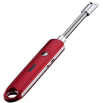 SunTime SANshine Briquet à arc électrique long rechargeable sans flamme Coupe-vent Plasma USB Rotation à 360° Flexible Idéal pour les tuyaux de bougies, poêles, camping, barbecue (rouge) SunTime SANshine Briquet à arc électrique long rechargeable sans flamme Coupe-vent Plasma USB Rotation à 360° Flexible Idéal pour les tuyaux de bougies, poêles, camping, barbecue (rouge)