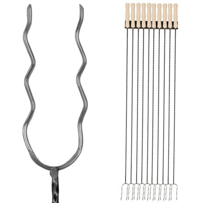 KOTARBAU ® Set 10 pièces Brochettes Pour Barbecue Acier 100 cm Fourchette Barbecue avec Crochet Longue Piques avec Manche en Bois Brochettes Réutilisables KOTARBAU ® Set 10 pièces Brochettes Pour Barbecue Acier 100 cm Fourchette Barbecue avec Crochet Longue Piques avec Manche en Bois Brochettes Réutilisables
