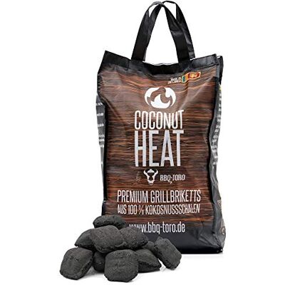 BBQ-Toro Coconut Heat Briquettes de barbecue de qualité supérieure en 100 % charbon de coquillage 10 kg Charbon naturel pour faitout, grill et barbecue Briquettes à combustion longue durée BBQ-Toro Coconut Heat Briquettes de barbecue de qualité supérieure en 100 % charbon de coquillage 10 kg Charbon naturel pour faitout, grill et barbecue Briquettes à combustion longue durée