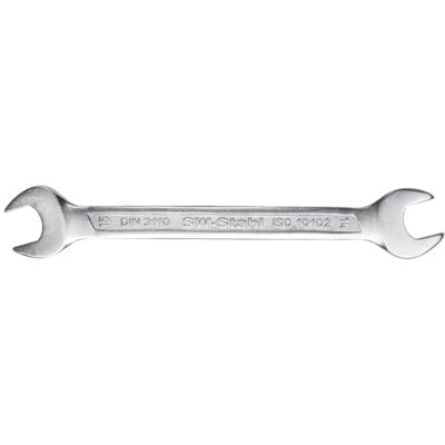SW-Stahl 00145L Dubbele Steeksleutel 34 en 36 mm Chroom-Vanadium Open steeksleutel voor werkplaats en industrie, 15 graden gebogen koppen, DIN 3110 norm, 315 mm lengte, zilver SW-Stahl 00145L Dubbele Steeksleutel 34 en 36 mm Chroom-Vanadium Open steeksleutel voor werkplaats en industrie, 15 graden gebogen koppen, DIN 3110 norm, 315 mm lengte, zilver