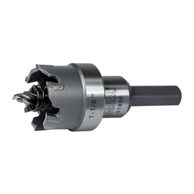 KLEIN TOOLS 31856 Heavy Duty Hole Cutter, 1-1/8-Inch Carbide Hole Cutter Cuts Stainless Steel, Mild Steel, Iron, and Copper KLEIN TOOLS 31856 Heavy Duty Hole Cutter, 1-1/8-Inch Carbide Hole Cutter Cuts Stainless Steel, Mild Steel, Iron, and Copper