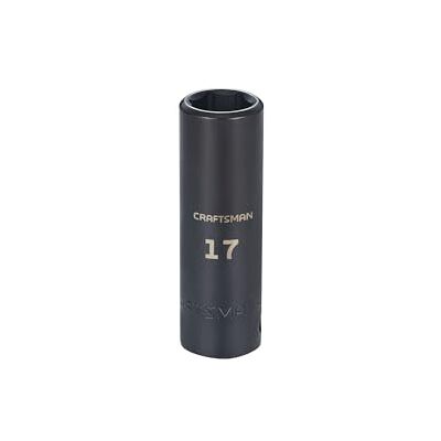 Craftsman Douille à choc profonde, métrique, entraînement 1/2", 17 mm (CMMT16078) Craftsman Douille à choc profonde, métrique, entraînement 1/2", 17 mm (CMMT16078)
