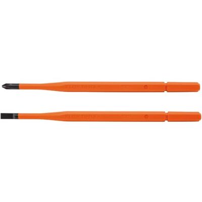KLEIN TOOLS 13156 Lot de 2 lames de tournevis isolées, lames de rechange interchangeables à extrémité unique pour tournevis isolés Klein KLEIN TOOLS 13156 Lot de 2 lames de tournevis isolées, lames de rechange interchangeables à extrémité unique pour tournevis isolés Klein