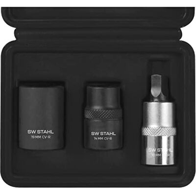 SW-Stahl 01448L Remklauw Dopsleutelset 3-Delig Vijfkant 1/2 Inch Speciale vijfkantige doppen 10, 14 en 19 mm voor Opel, Peugeot en Renault. Chroom-vanadiumstaal geschikt voor SW-Stahl 01448L Remklauw Dopsleutelset 3-Delig Vijfkant 1/2 Inch Speciale vijfkantige doppen 10, 14 en 19 mm voor Opel, Peugeot en Renault. Chroom-vanadiumstaal geschikt voor
