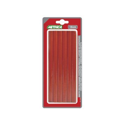 Metrica 51040 Blister 6 crayons menuisier 18 cm Rouge Metrica 51040 Blister 6 crayons menuisier 18 cm Rouge