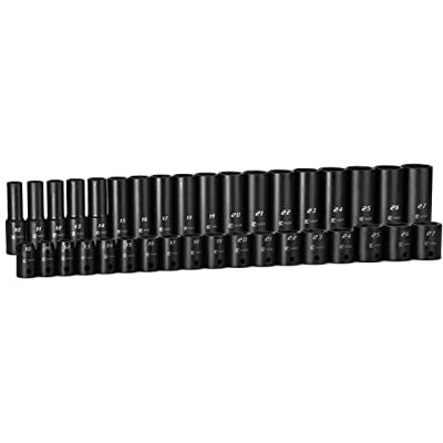 Capri Tools Jeu de douilles à choc 1/2" 10 à 27 mm 36 pièces Capri Tools Jeu de douilles à choc 1/2" 10 à 27 mm 36 pièces