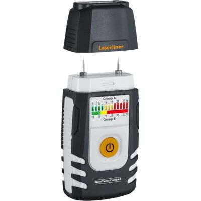 Laserliner Testeur d'humidité du bois WoodTester Compact Pour bois de chauffage, affichage LED et valeur de pourcentage, indicateur d'humidité du bois, avec auto-test Laserliner Testeur d'humidité du bois WoodTester Compact Pour bois de chauffage, affichage LED et valeur de pourcentage, indicateur d'humidité du bois, avec auto-test